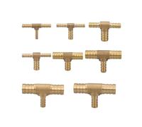 MEXEWORD Raccord cannelé à 3 Voies en Laiton for Tuyau à réduction égale, 4, 5, 6, 8, 10, 12, 14, 16, 19 mm, Adaptateur for Eau, gaz, Huile(19-16-19mm)