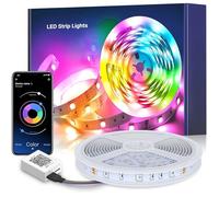 Mexllex 5m LED Strip Flexible Led Headband with Bluetooth Remote Control App, Sync with Music, LED Light for Party Decor CARTE LED