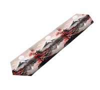 Mexpekil Chemin de table japonais Fuji Moutain en fleurs de cerisier décoratif en polyester pour tables de salle à manger, Pâques, mariage, fête de vacances, 33 x 228 cm