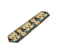 Mexpekil Chemin de table rétro égyptienne antique en polyester pour femmes, chemin de table décoratif pour tables de salle à manger, Pâques, mariage, fête de vacances, 33 x 178 cm