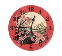 Mexpekil Horloge murale japonaise silencieuse sans tic-tac, 25 cm, horloge murale ronde à piles, horloge décorative moderne pour salon, cuisine, chambre à coucher, bureau