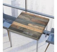 Mexpekil Nappe carrée en bois 117x117cm - Housse de table élastique ajustée imperméable - Protège-table pour intérieur et extérieur