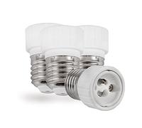 Mextronic Lot de 4 convertisseurs de douille en céramique - Adaptateur de douille E27 vers culot GU10 - Adaptateur de lampe pour ampoules LED, lampes halogènes, ampoules CFL
