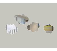MEYA Lot de 4 stickers muraux en acrylique 3D amovibles pour chambre d'enfant et chambre d'enfant Motif nuages Argenté