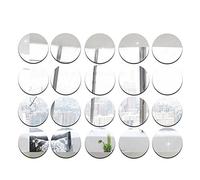 MEYA Lot de 50 Autocollants Ronds en Acrylique pour Miroir de 5 cm de diamètre (argenté)