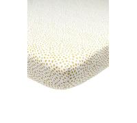Meyco Home Basic Jersey Cheetah Sheet for 1 Person (Drap avec qualité Jersey Doux, 100% Coton, Ajustement Parfait grâce à Un Cordon élastique Tout Autour, Taille : 90 x 200 cm), Gold Honey