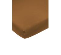 Meyco Home Basic Jersey Drap de lit Simple (Drap de qualité Jersey Doux, 100% Coton, Ajustement Parfait grâce à Un Cordon élastique sur Tout Le pourtour, Taille : 180 x 210/220 cm), Camel