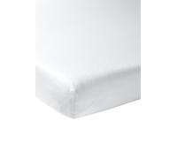 Meyco Home Basic Jersey Drap de lit Simple (Drap de qualité Jersey Doux, 100% Coton, Ajustement Parfait grâce à Un Cordon élastique sur Tout Le pourtour, Respirant, Dimensions : 180 x 200 cm), Blanc