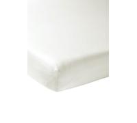 Meyco Home Basic Jersey Drap de lit Simple (Drap de qualité Jersey Doux, 100% Coton, Ajustement Parfait grâce à Un Cordon élastique sur Tout Le pourtour, Taille : 180 x 200 cm), Blanc Chaud