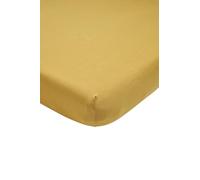 Meyco Home Basic Jersey Uni, Drap pour 1 Personne (Drap avec qualité Jersey Doux, 100% Coton, Ajustement Parfait grâce à Un Cordon élastique Tout Autour, Taille : 120 x 200 cm), Miel doré