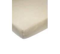 Meyco Home Basic Jersey Uni, Drap pour 1 Personne (Drap avec qualité Jersey Doux, 100% Coton, Ajustement Parfait grâce à Un Cordon élastique Tout Autour, Respirant, Taille : 90 x 200 cm), Sable