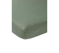 Meyco Home Basic Jersey Uni, Drap pour 1 Personne (Drap en qualité Jersey Doux, 100% Coton, Ajustement Parfait grâce à Un Cordon élastique Tout Autour, Taille : 90 x 200 cm), Vert forêt