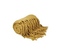 Meyco Home Uni Plaid, Couverture en Laine (Douce et légère, Utilisation Polyvalente, Couverture 100% Acrylique, Entretien Facile, Design Impressionnant, Dimensions : 130 x 170 cm), Miel doré