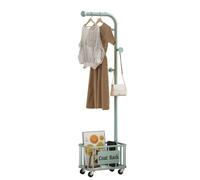 MEYEBP Porte-vêtements Portemanteau en Métal avec Roues Et Panier De Rangement, Portemanteau sur Pied, Porte-Manteau Amovible, Portemanteau Multifonctionnel pour La Chambre à Coucher