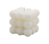 MEYENG Bubble Candle Bougie en colza - Crème Bubble Candle - Bougie décorative végétalienne en forme cube - Fabriquée à la main - Bougie parfumée naturelle - Pièce unique