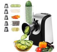 Meykey Coupe-légumes électrique Cutter électrique pour légumes Râpe électrique pour légumes et fruits, râpe à fromage, 5 lames, 150 W L
