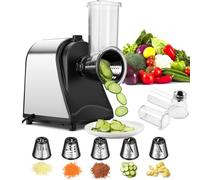 Meykey YF002 Coupe-légumes électrique automatique en acier inoxydable 250 W avec 5 lames pour différents légumes avec commande à un bouton