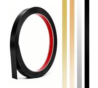MeYuxg Bande Métallique Autocollante, Bandes de Métal Adhésives, Moulures en Acier Inoxydable, Bande Métallique à Décoller et à Coudre pour Mur, Cheminée, Miroir, Plafond, Noir - 6M × 15MM