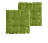 MeYuxg Galette de Chaise 40x40CM, Lot de 2 Carres Coussins de Chaise d'intérieur Exterieur, Coussin Fauteuil pour Salle à Manger, Salon, Bureau, Universel Coussin Chaise (Vert)