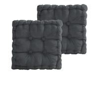 MeYuxg Galette de Chaise 40x40CM, Lot de 2 Carres Coussins de Chaise d'intérieur Exterieur, Coussin Fauteuil pour Salle à Manger, Salon, Bureau, Universel Coussin Chaise (Gris Foncé)