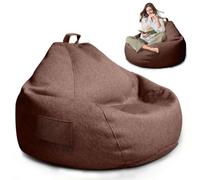 MeYuxg Pouf de Jeu XL,Housse Uniquement (sans Rembourrage),100 x 120 cm Bean Bag pour Adultes,ouf de Rangement pour Salon/Salle de Jeux pour l'extérieur et l'intérieur (Marron Café)