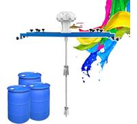 MEYVSAB Mélangeur de peinture pneumatique avec support réglable et barre d'agitation, agitateur d'air haute vitesse pour un mélange efficace de la peinture dans les applications de pulvérisation