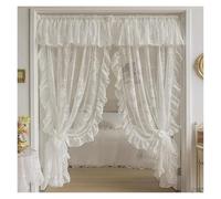 MFESFCS Cantonnière À Franges Rideaux en Tulle à Volants brodés Blancs élégants, avec cantonnière, for Chambre à Coucher et Salon, Rideaux Transparents(W200 X h260cm 1piece)