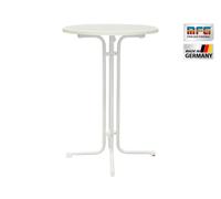 MFG table haute 80 cm pliable, blanc/blanc, résistant aux intempéries