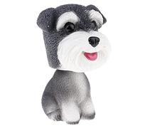 MFMEXUL Chien à Tête Oscillante Objet Chien Bobble Tête Statuette Résine Accessoire Ressort Adaptée à La Décoration Voiture Bureau Maison, Schnauzer