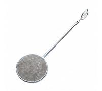 MFMEXUL Épuisette de Pêche Extérieure Épuisette Pince Filet Panier Rond INOX Poignée Ergonomique Tige Mince Tête Circulaire Saisie Stable Crevettes Poissons, 60 Cm