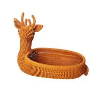 MFMEXUL Panier de Service Tissé à La Main en Forme d'animal pour La Présentation des Aliments, Cerf 29x20x20cm