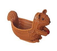 MFMEXUL Panier de Service Tissé à La Main en Forme d'animal pour La Présentation des Aliments, Écureuil 28x15x22cm