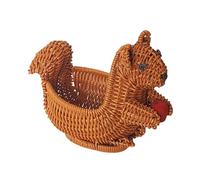 MFMEXUL Panier de Service Tissé à La Main en Forme d'animal pour La Présentation des Aliments, Écureuil 22x12x17cm
