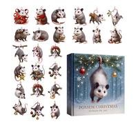 MFYOUPK Calendrier De Noël 2025 - Ornement 2D En Acrylique Plat Pour Sapin De Noël,Calendrier De Compte À Rebours En Ornement Acrylique 24 Jours - Pour Hommes, Garçons, Filles, Jeunes, Adolescents,