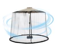 MFYOUPK Filet de Parapluie extérieur, Filet Anti-Insectes en Polyester pour parapluies d'extérieur, de Parasol Rond léger à Suspendre, avec Porte à Double Fermeture éclair