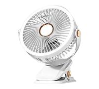 MFYOUPK Ventilateur Avec Pince - Petits Ventilateurs pour Chambre | Sans Fil Rechargeable USB-C avec Veilleuse pour Voiture Camping Plage Dortoir Atelier Cuisine Chantier École Bureau