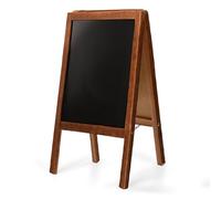 Mg Design Chevalet ardoise en bois 50 × 90 cm - recto verso, pliable et effaçable - panneau publicitaire pour restaurants, commerces et événements