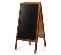 Mg Design Chevalet ardoise en bois 60 × 120 cm - recto verso, pliable et effaçable - panneau publicitaire pour restaurants, commerces et événements