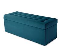 MG Design Pouf Coffre 45 × 120 cm Blau - Rangement 140 L, Charge 300 kg, Surface Douce avec léger reflet, Entretien Facile - pour Salon, Chambre, entrée