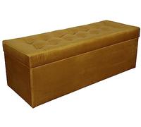 MG Design Pouf Coffre 45 × 120 cm Or - Rangement 140 L, Charge 300 kg, Surface Durable et Form-Stable, Entretien Facile - pour Salon, Chambre, entrée