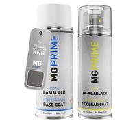 MG PRIME Bombe aérosol pour Renault KNG Gris Cassiopee Nacre Metallic +2K | Oyster Grey Pearl Metallic, Peinture voiture, Kit peinture de base + vernis 2K, bombes aérosols 400ml
