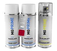 MG PRIME Bombes aérosols pour Audi LY3C / Y3C / 4G Amuletterot + vernis 2K | Amulet Red, Peinture voiture, Kit peinture de fond + base + vernis 2K, bombes aérosols 400ml