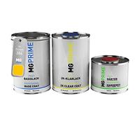 MG PRIME Kit pots de Peinture voiture pour Renault 386 Jaune/Yellow 2,5L | Kit peinture de base + vernis 2K + durcisseur, prêt à l'emploi