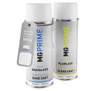 MG PRIME Peinture moto Bombes aérosols pour Honda Motorrad NH24 Ceramic White 2 Peinture de base vernis clair aérosol 400ml