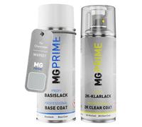MG PRIME Peinture voiture Bombe aérosol pour Chevrolet WA9021 Silver M. +2K | Silver Metallic, Kit peinture de base + vernis 2K, bombes aérosols 400ml