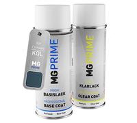 MG PRIME Peinture voiture Bombe aérosol pour Citroen KQL Bleu Eclipse. +1K | Eclipse-Blau Metallic / Bleu Eclipse Nacre, Kit peinture de base + vernis, bombes aérosols 400ml