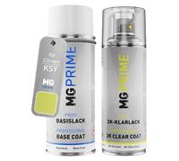 MG PRIME Peinture voiture Bombe aérosol pour Citroen KSY Vert Lenz Na. +2K | Lenzgrün Metallic / Vert Lenz Nacre Metallic, Kit peinture de base + vernis 2K, bombes aérosols 400ml