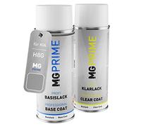 MG PRIME Peinture voiture Bombe aérosol pour KIA H8G / H8 Dark Penta M. +1K | Gris Eclipse / Dark Penta Metallic, Kit peinture de base + vernis, bombes aérosols 400ml