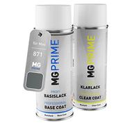 MG PRIME Peinture voiture Bombe aérosol pour Mini 871 Dark Silver Me. +1K | Dark Silver Metallic, Kit peinture de base + vernis, bombes aérosols 400ml