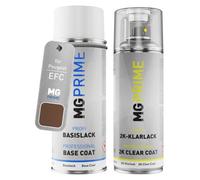 MG PRIME Peinture voiture Bombe aérosol pour Peugeot EFC Brun Erable M. +2K | Brun Erable Metallic, Kit peinture de base + vernis 2K, bombes aérosols 400ml